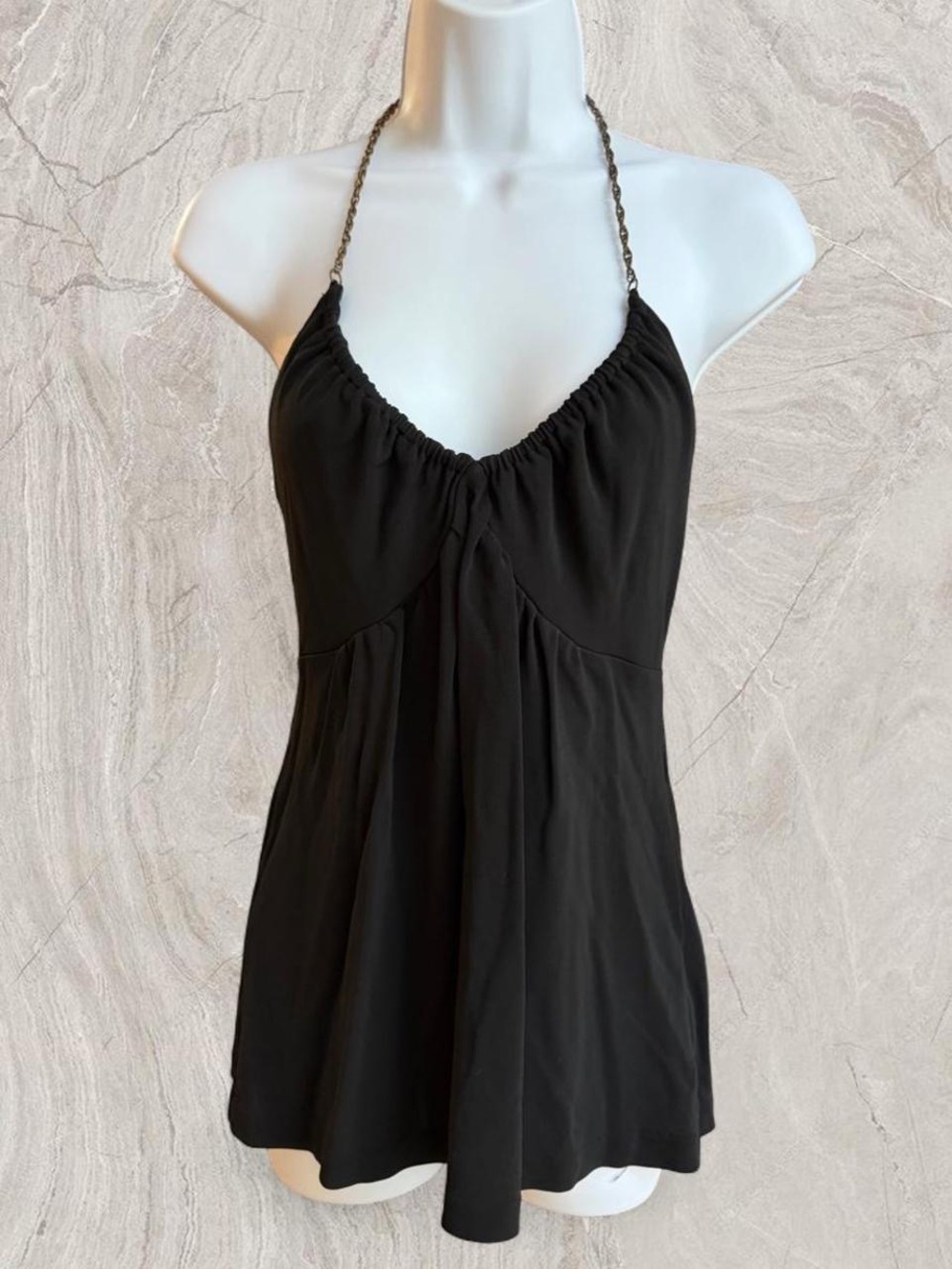 Y2K Banana Republic Black Chain Halter